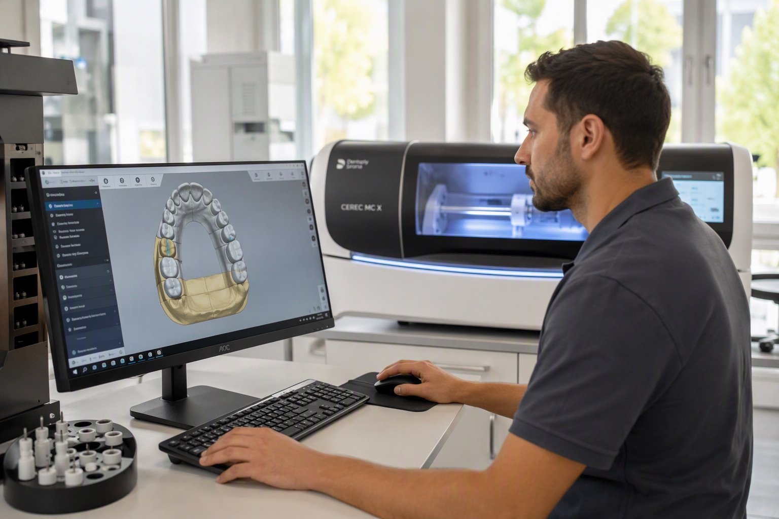 Nuestro laboratorio: diseño CAD y fresado de coronas de circonio